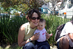 Mom and me - I've been eating strawberries