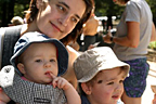 Me, Mom and Sam on a train at Tilden Park