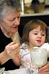 At Ghirardelli's with Grandma