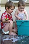 Sam and me cooling off on a hot day